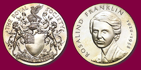 Royal Society Rosalind Franklin Award front (left) and back (right)