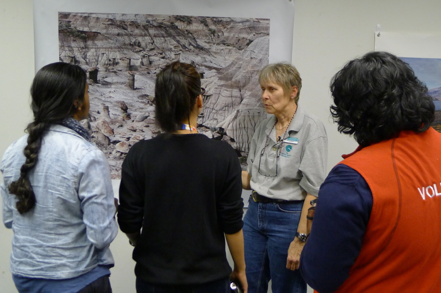 Dr. Bondar discussing erosion features with participants