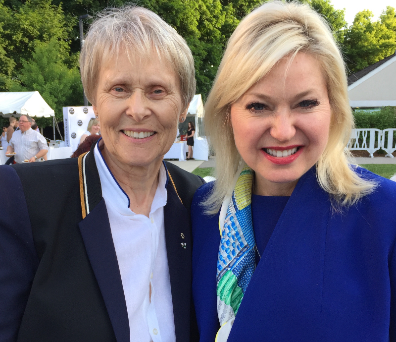 Dr Bondar with Mayor of Mississauga & former classmate at the Institute of Corporate Directors, Bonnie Crombie