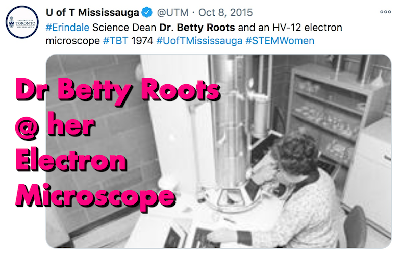U of T Tweet for Dr. Betty Roots