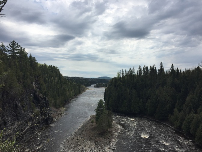 Image of river surrounded by forest taken from high viewpoint