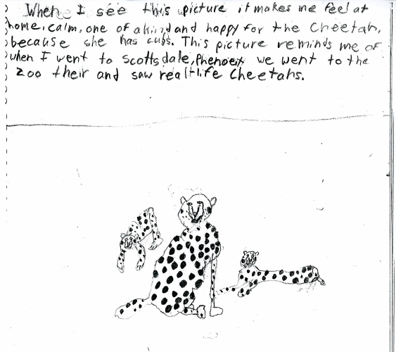 Childs drawing of a cheetah