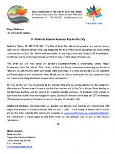 Image of media release about key to the city award