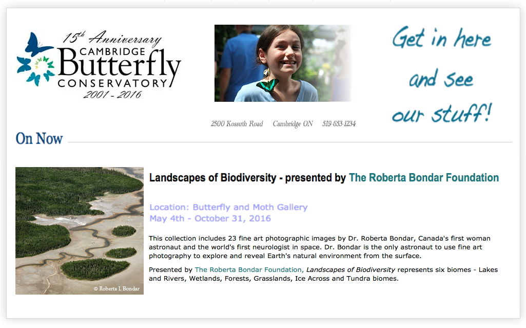 Poster for Landscapes of Biodiversity, Cambridge Butterfly Conservatory, 2016
